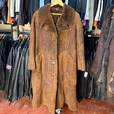 Vintage Women’s Long Afghan Coat with Pockets Super Fur lining Size Medium