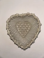 Belleek Irish Porcelain Four Strand Heart Shaped Basket