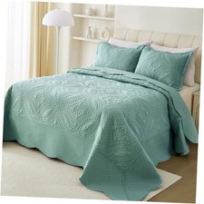 Oversize King Bedspread 120"x120",3 Piece Oversize King 120"x120" Blue