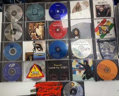 90s Rap Hip Hop R&B Promo/dj Singles. Hype Stickers. 21 Cd Lot. $10-15 Ind Value