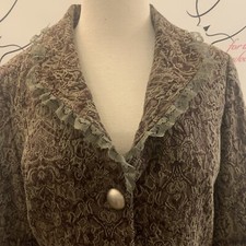 Papillon.  Size Medium.  Lined, Long Sleeve, Tapestry Style Coat.  Lace. Wtc.