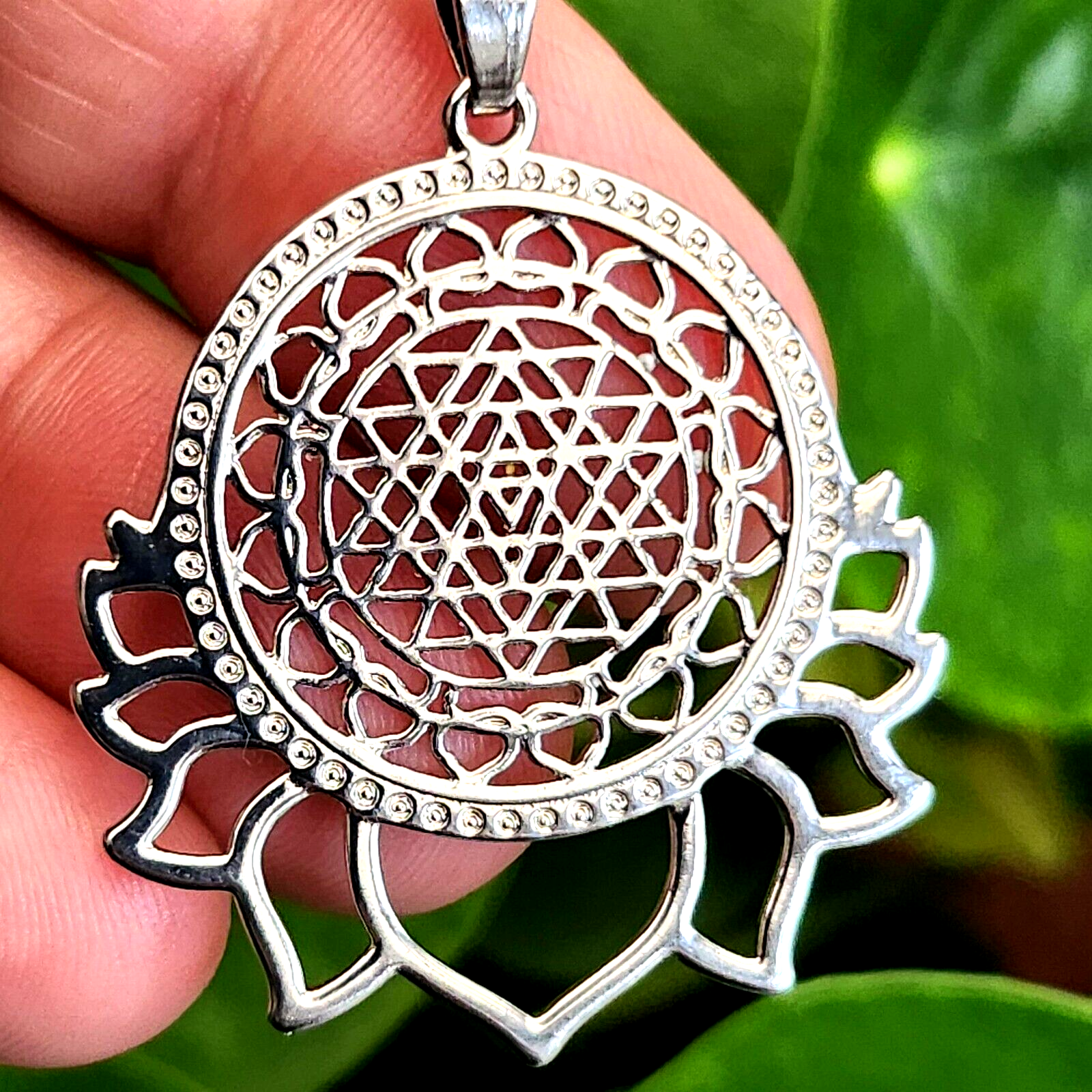 Flower Of Life Pendant Lotus Sri Yantra Necklace Yoga Beaded Jewellery & Box