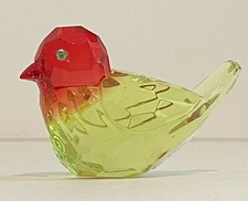 Ganz Crystal Expressions Light Green & Red Bird Figurine Acrylic 2 1/2" x 2"
