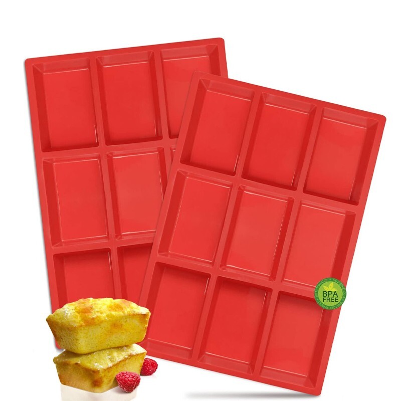 Mini Loaf Pans With Lids CAKETIME 12-Cavity Silicone Loaf Pan