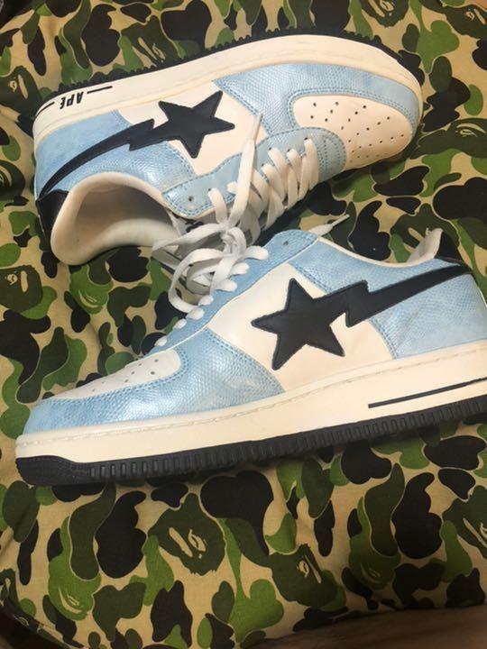 靴 BAPESTA SNAKE SKY BLUE SIZE 9 BAPE Men's 9.0 US Bapesta Snake Sky Blue Sneakers - Size 9