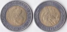 REPUBBLICA DI S. MARINO 500 LIRE 1994