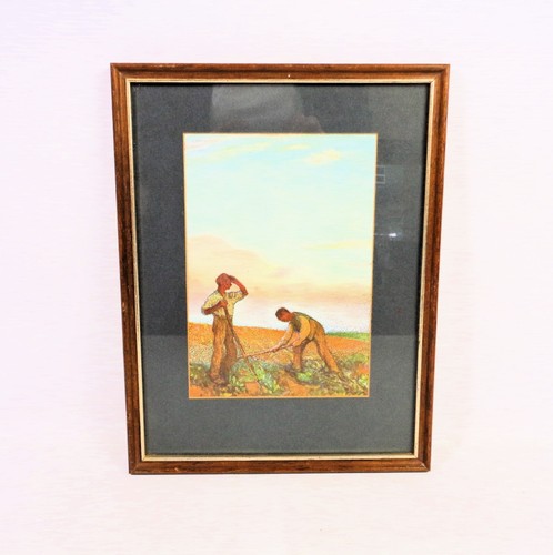Vintage Framed George Clausen 'Hoeing' Print - Picture 2 of 7
