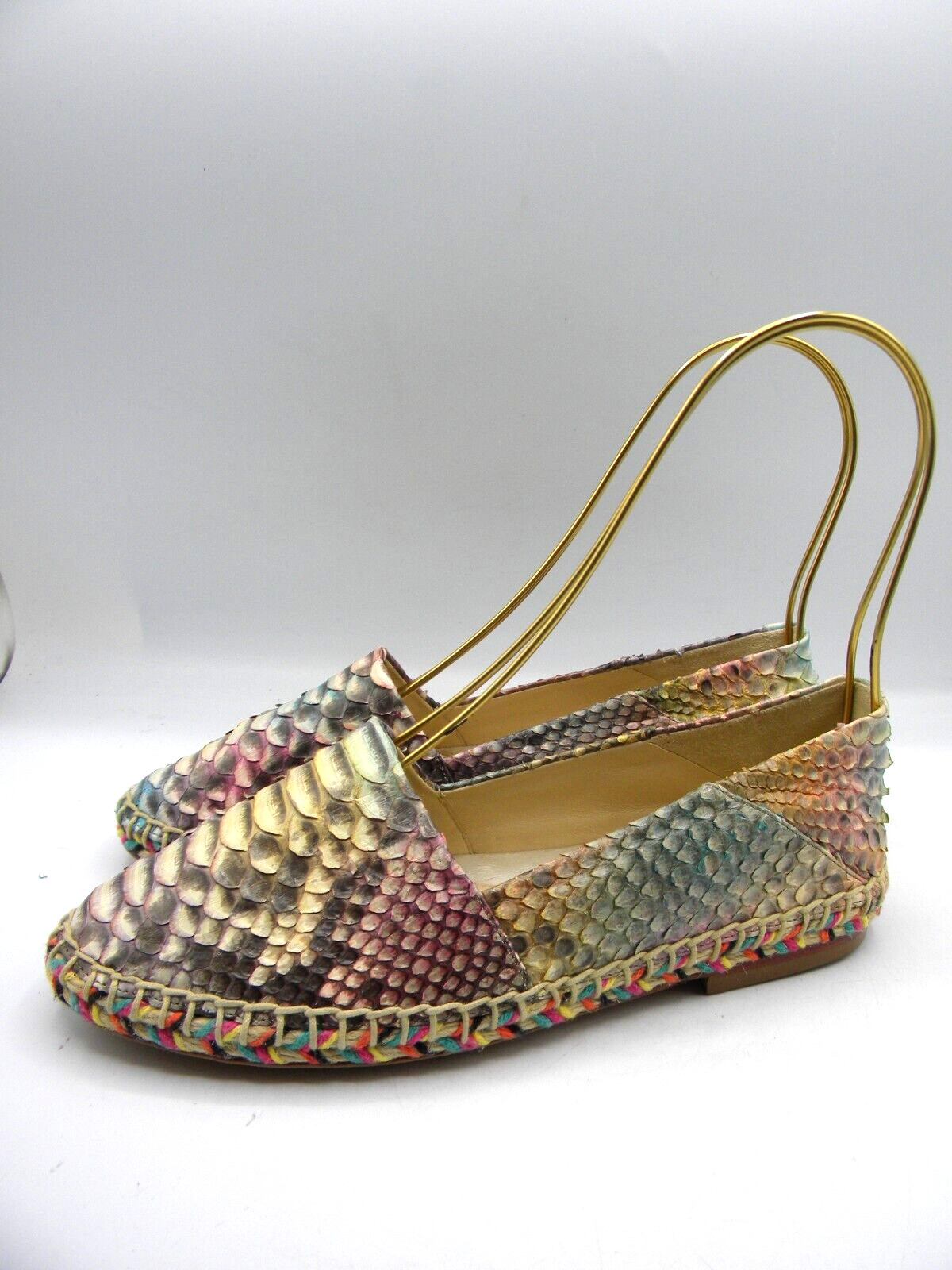 ALEXANDRE BIRMAN Python Snakeskin Rainbow Espadri… - image 2