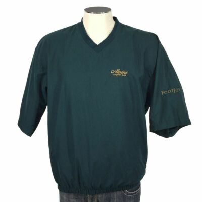 FootJoy VNeck Golf Pullover M Green Alpine Country Club NJ Short Sleeve Mens