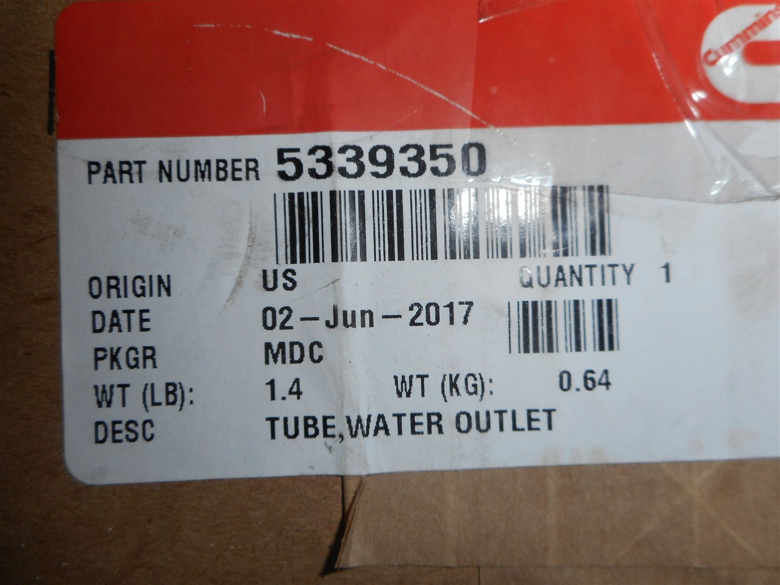 OEM Cummins Tube Water Outlet 5339350 for sale online | eBay