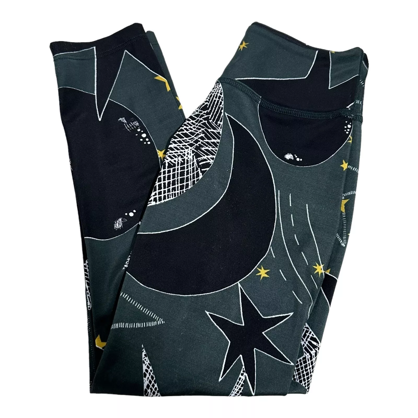 beyond-yoga crop astrology print high waisted stretch skinny leggings