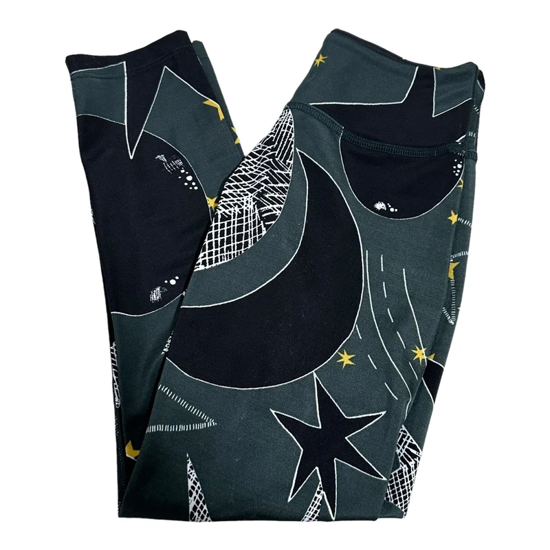 beyond-yoga crop astrology print high waisted stretch skinny leggings