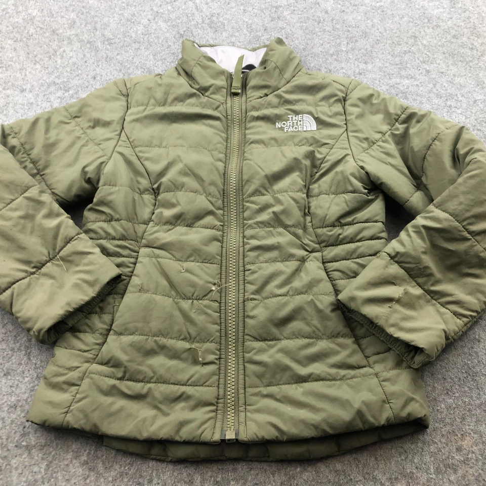 The North Face Jacket Girls 2XL Green Full Zip Quilted Lined Logo * - Image 2 of 4