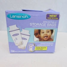 Lansinoh Breastmilk Breast Pump Storage Bags 100 Count Pump Direct Into Bags