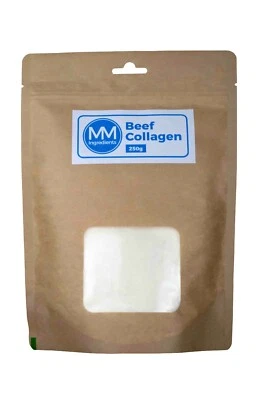 MM INGREDIENTS Beef Collagen powder 250G The pouch is resealable and recyclable.