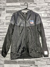 NFL Team Apparel Men Size Small Full Zip Hooded Windbreaker Jacket Black