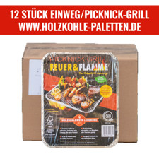12 STÜCK EINWEGGRILL CAMPING MiniGrill INSTANT PICKNICK GRILL Vorratspackung