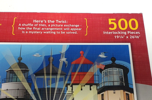 Puzzle Twist LIGHTHOUSES WESTERN GREAT LAKES Mixed Up 500 pc puzzle COMPLETE - Picture 8 of 10