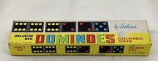 Vintage Double Six Dragon Dominoes Colored Dots by Halsam Set No 622-C  28 pcs