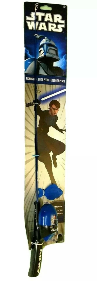 Shakespeare Kid's Size Fishing Rod Reel Training Pole Spin Cast 30 in Star Wars - Image 2 of 4