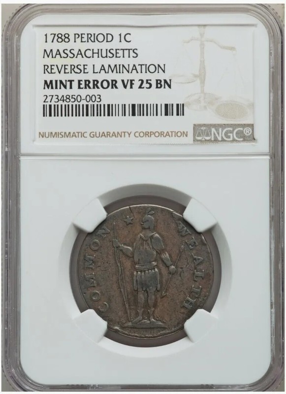 1788 Massachusetts Cent Error NGC VF25 & 1781 North American Token SEGS