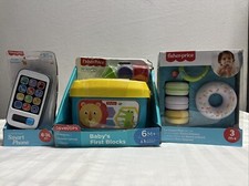 Fisher-Price Baby's First Blocks - smart phone-lot of 3-damaged box new complete