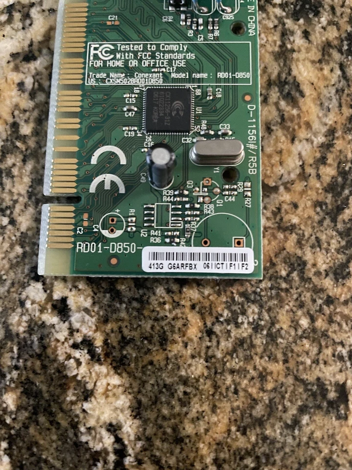 PC Fax card - Conexant RD01-D850 V.92 Data/Fax PCI Modem 56 Kbps 5188-2907 - Image 2 of 4