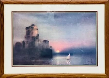 Print Plate Signed of Chateau D'if, by Kaiko Moti, Circa 1980, Reg. No. 1566