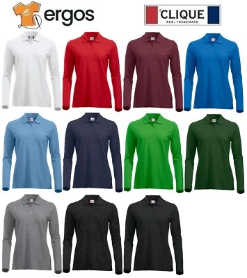 CLIQUE Polo CLASSIC MARION LS Manica Lunga Maglia Donna Senza Polsini Slim Fit