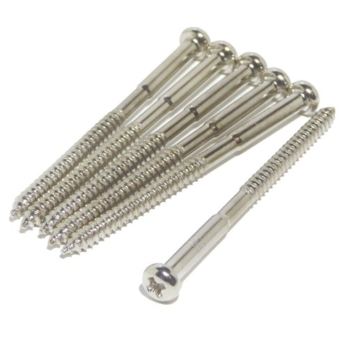 Set 4 Viti Di Montaggio Per Pickup P Bass, J Bass, P90 - Nichel Con Molle