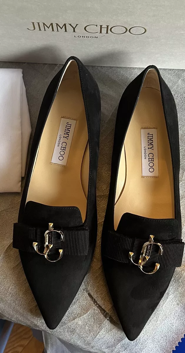 Jimmy Choo Gala / JC Suede Black Flats EUR39/US9/$650