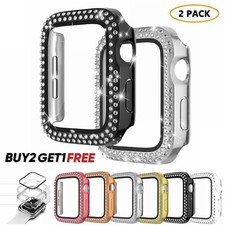 1/2Pack For Apple Watch 10 9 8 7 SE 6 Bling Case Screen Protector 44/45mm Cover