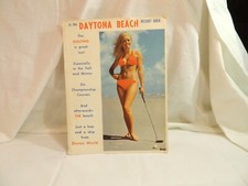 Rare Vintage DAYTONA BEACH Resort Cardboard Advertisement Swimsuit Ocean Front