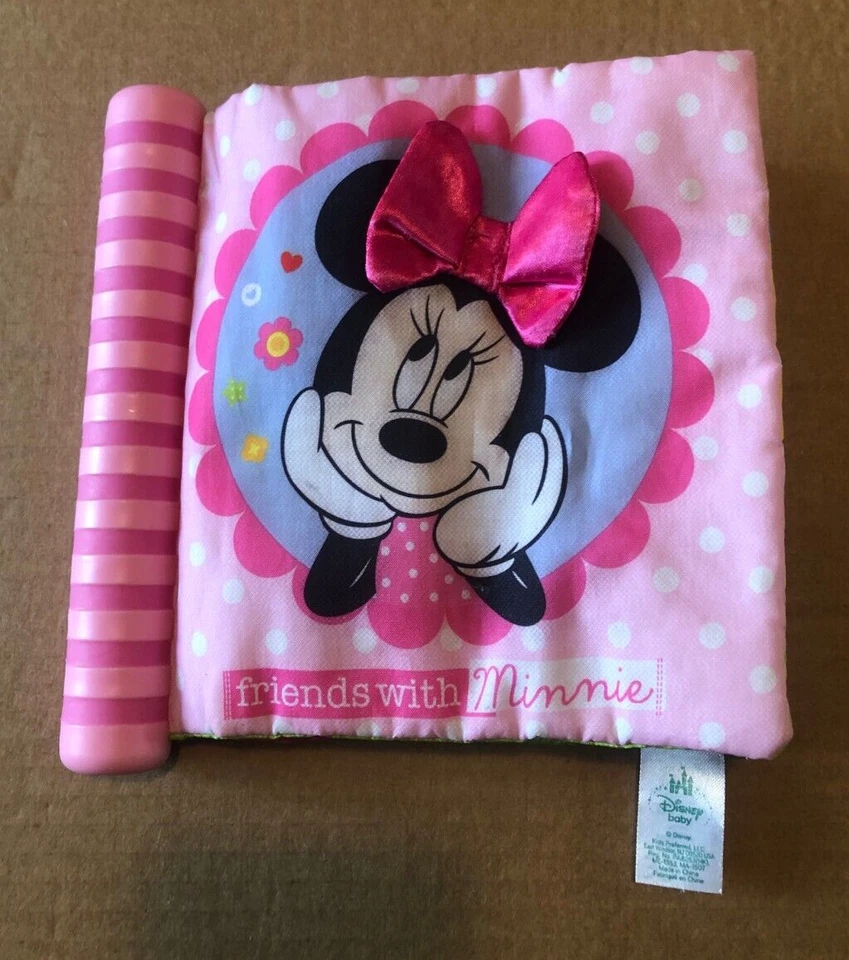 Disney Bebé Lote de 2 Amigos con Minnie Mouse Princesa Arruga Libro Suave Foto 3 de 4