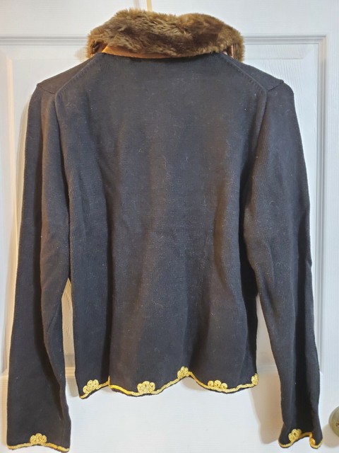 Michael Simon Vintage (1997) Sweater Cardigan Dogs Fur Collar Medium EUC | eBay