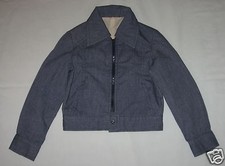 Boys Blue Jacket Made in France Size 6 Zipper Front Lined Inside Snaps Pockets