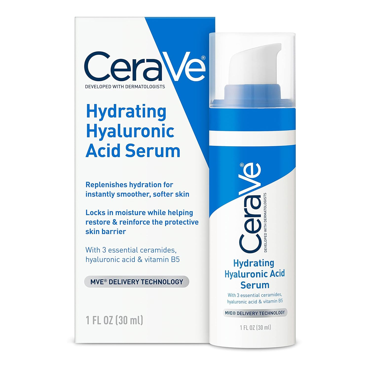 Hydrating Hyaluronic Acid Serum with Vitamin B5 and Ceramides for Face-image