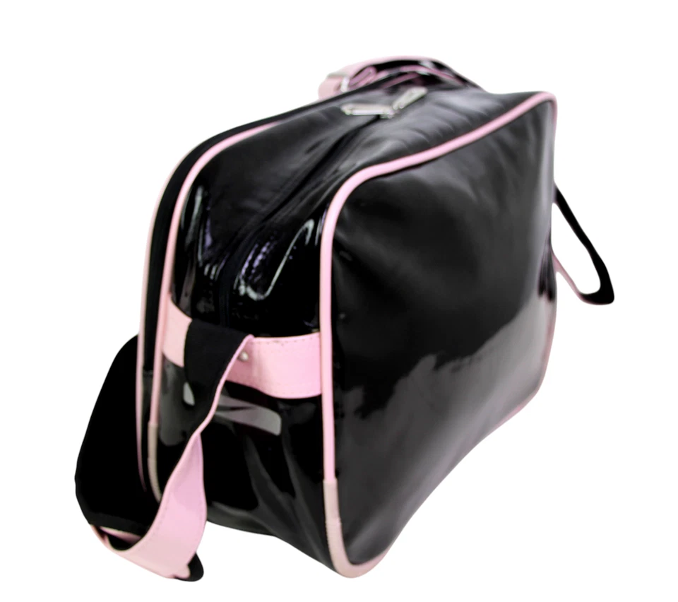 Nike NEGRO ROSA PVC LOGO CREMALLERA SUPERIOR MENSAJERO GIMNASIO X-BODY BOLSO DE HOMBRO VIAJE Foto 4 de 4