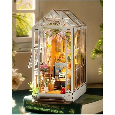 Book Nook Kit für Erwachsene DIY Miniature House mit Licht für Buchstütze Bib...