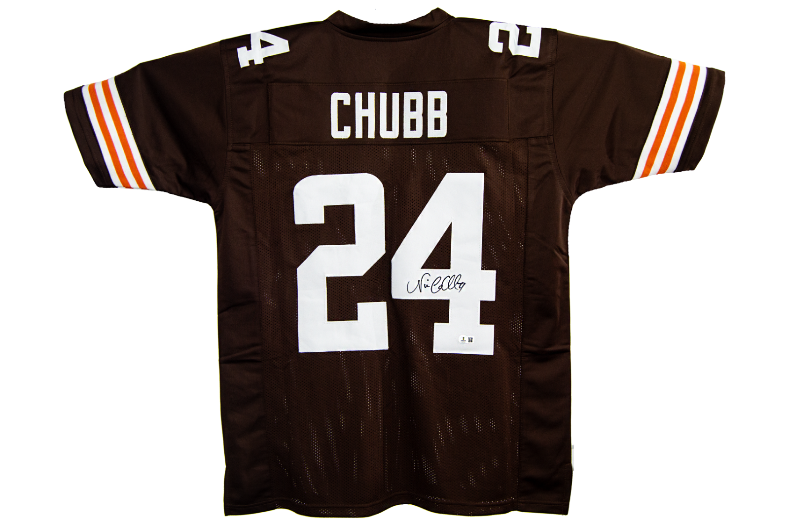 Nick Chubb Autographed Signed Cleveland Browns Custom Brown Cleveland Jersey (Beckett - BAS) 