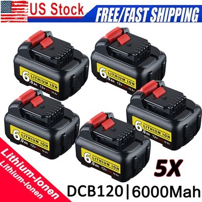 5X 6.0Ah For DEWALT 12VOLT 12VMAX LITHIUMION DCB120 BATTERY DCB127 DCB121 DCB126