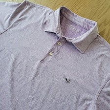 Vineyard Vines Polo Shirt Men Large Purple Striped On-the-Go Sankaty Golf Preppy