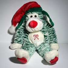 Dan Dee Collector's Choice Plush Green  White Striped Large 26  Dog Christmas