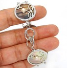 Natural Abalone Shell & Biwa Pearl 925 Sterling Silver Tennis Bracelet SQ6 — photo 2
