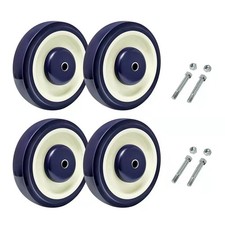 4 PCS 5 Inch PU Shopping Cart Wheels Double Ball Bearing 1400 Lbs Total
