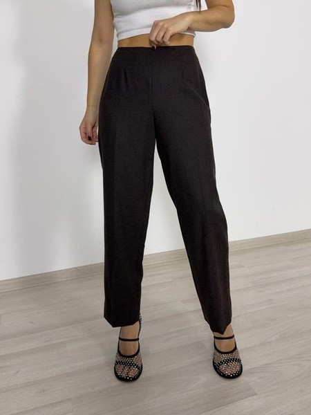 Women Piazza Sempione Trousers Brown Wool 40 / L /