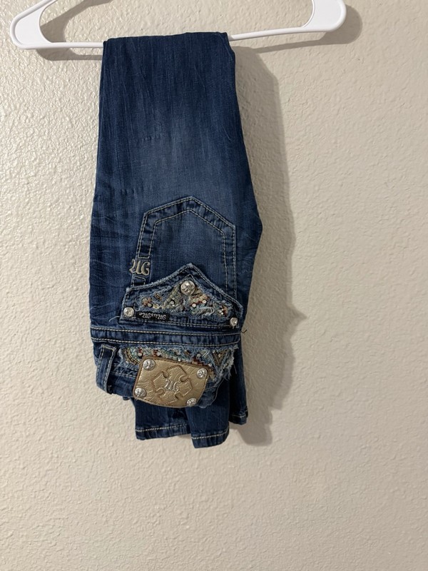 Miss Me Women's Blue Bootcut Jeans Embellished Rhinestone Stretch 5-Pocket