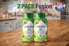 2 Pack-Vitafusion D3  Gummies 50 MCG Berry Peach Flavor 150 Count, 03/2027