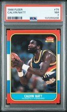 1986 Fleer Basketball Calvin Natt #79 PSA graded NM 7
