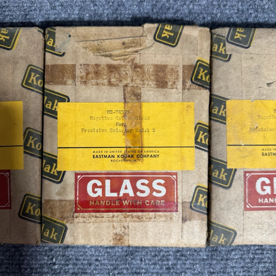 柯达 HE-74595 B 级玻璃负片支架 3 件套适用于 Precision Enlarger NOS — 第 3/4 张图片